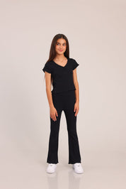 FOX בנות מכנסיים ארוכים טייץ מתרחב טייץ מתרחב