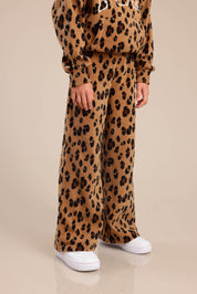 FOX בנות פליזים מכנסי פליז עם הדפס מנומר מכנסי פליז עם הדפס מנומר