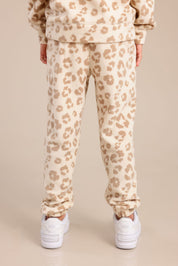 FOX בנות פליזים מכנסי פליס עם הדפס מנומר מכנסי פליס עם הדפס מנומר