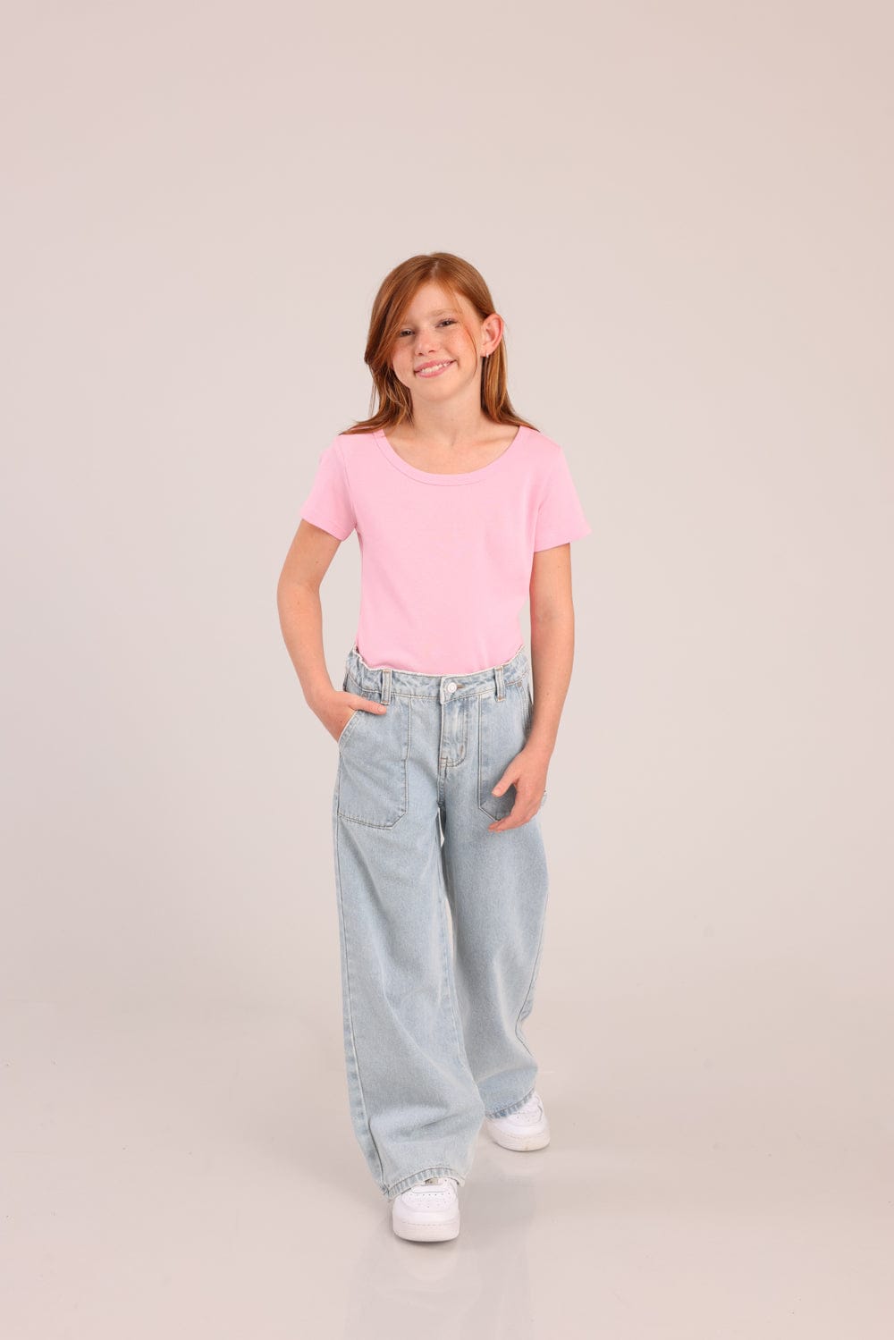 FOX בנות מכנסיים ארוכים מכנסי ג'ינס מתרחבים מכנסי ג'ינס מתרחבים