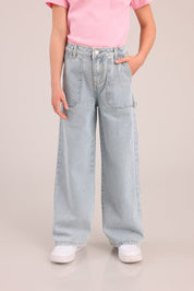 FOX בנות מכנסיים ארוכים מכנסי ג'ינס מתרחבים מכנסי ג'ינס מתרחבים