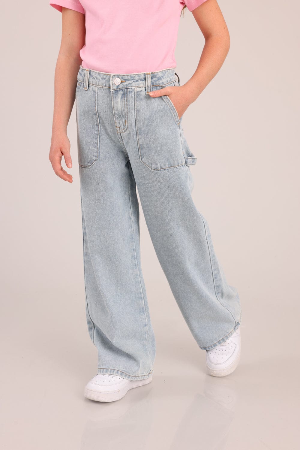 FOX בנות מכנסיים ארוכים מכנסי ג'ינס מתרחבים מכנסי ג'ינס מתרחבים