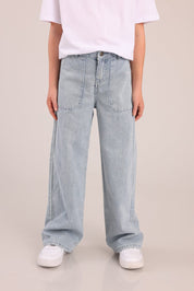 FOX בנות מכנסיים ארוכים מכנסי ג'ינס אוברסייז מכנסי ג'ינס אוברסייז