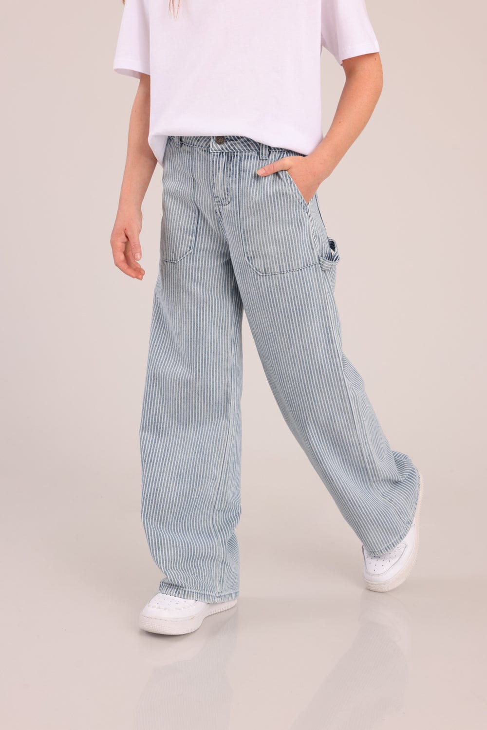 FOX בנות מכנסיים ארוכים מכנסי ג'ינס אוברסייז מכנסי ג'ינס אוברסייז