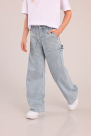 FOX בנות מכנסיים ארוכים מכנסי ג'ינס אוברסייז מכנסי ג'ינס אוברסייז