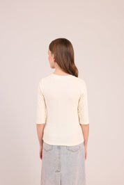 FOX בנות חולצה קצרה חולצת ריב 3/4 עם הדפס חולצת ריב 3/4 עם הדפס