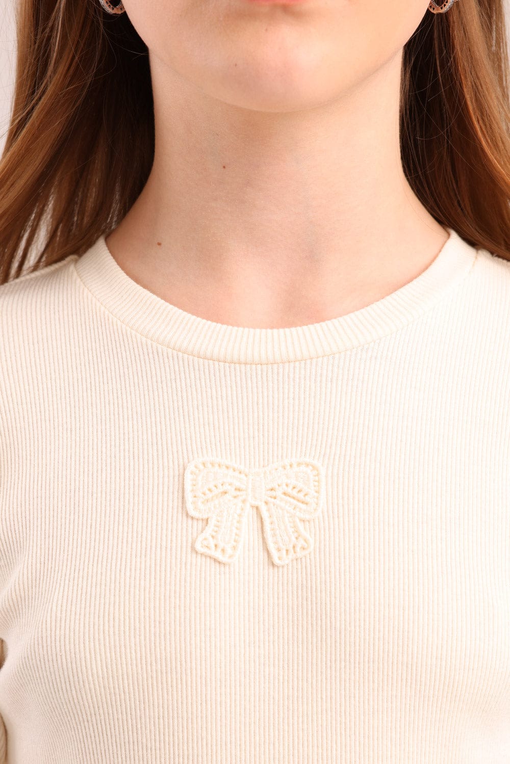 FOX בנות חולצה קצרה חולצת ריב 3/4 עם הדפס חולצת ריב 3/4 עם הדפס