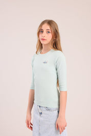 FOX בנות חולצה קצרה חולצה 3/4 ממותגת סטיץ' דיסני חולצה 3/4 ממותגת סטיץ' דיסני