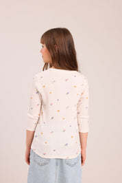 FOX בנות חולצה קצרה חולצה 3/4 עם הדפס חולצה 3/4 עם הדפס