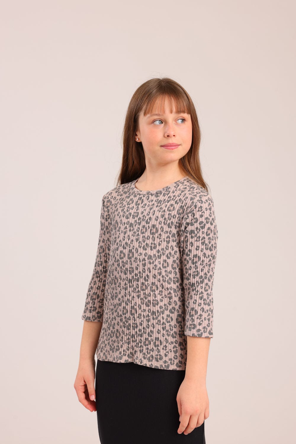 FOX בנות חולצה קצרה חולצה 3/4 עם הדפס חולצה 3/4 עם הדפס