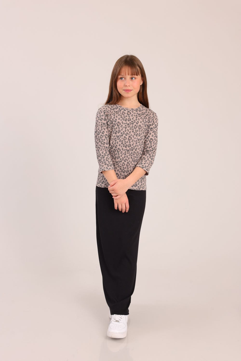 FOX בנות חולצה קצרה חולצה 3/4 עם הדפס חולצה 3/4 עם הדפס