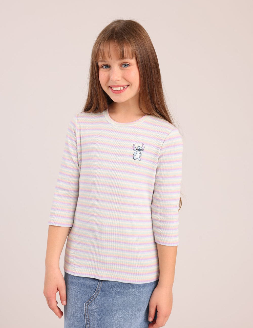 FOX בנות חולצה קצרה חולצה ממותגת סטיץ' דיסני חולצה ממותגת סטיץ' דיסני