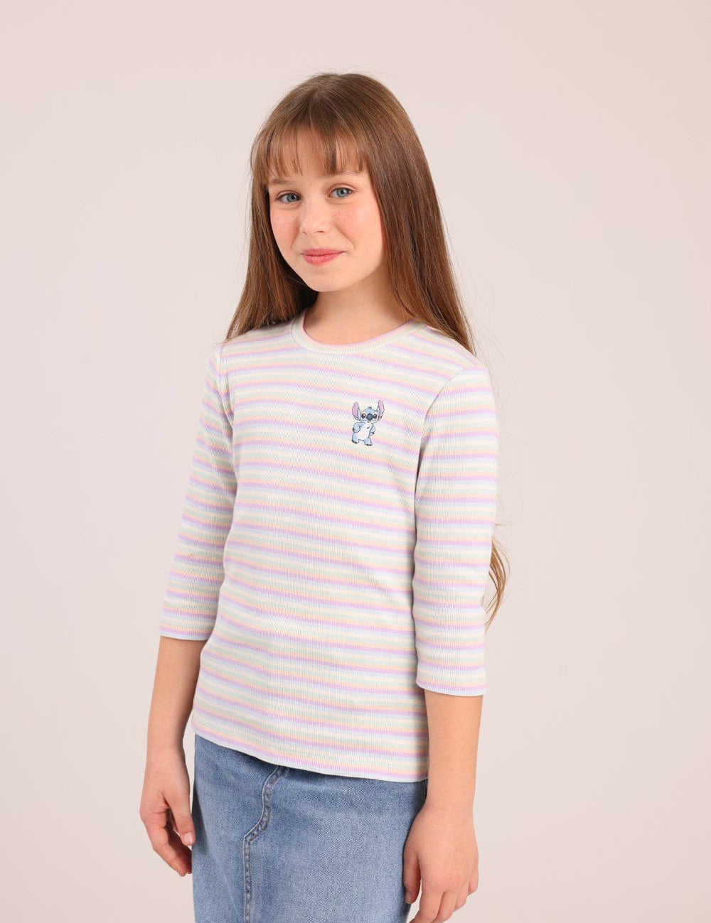 FOX בנות חולצה קצרה חולצה ממותגת סטיץ' דיסני חולצה ממותגת סטיץ' דיסני