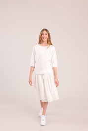 FOX בנות חולצה ארוכה חולצת אריג חולצת אריג