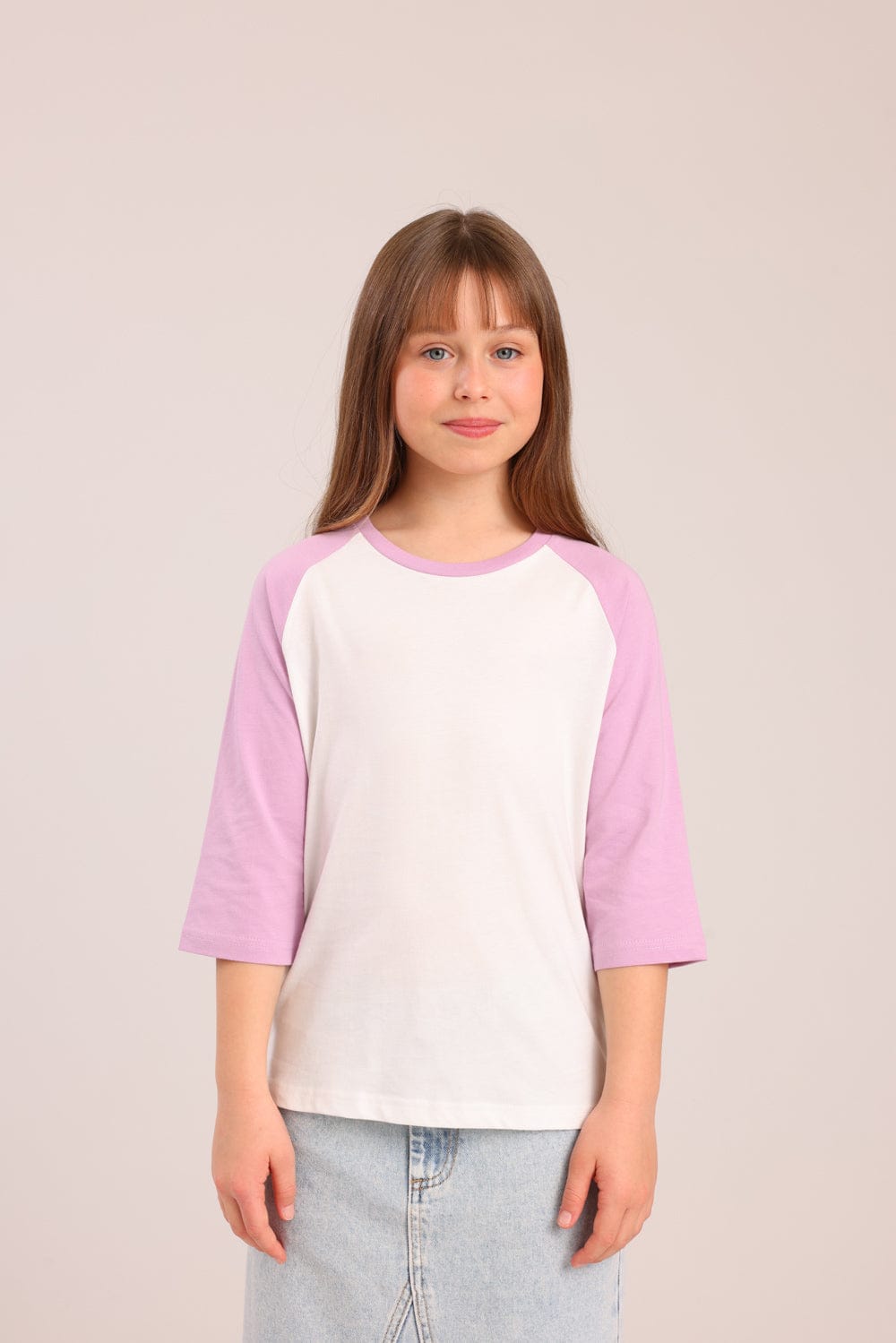 FOX בנות חולצה קצרה חולצת בייסיק 3/4 רגלן חולצת בייסיק 3/4 רגלן