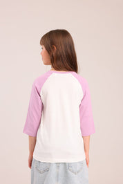 FOX בנות חולצה קצרה חולצת בייסיק 3/4 רגלן חולצת בייסיק 3/4 רגלן