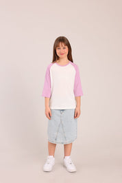 FOX בנות חולצה קצרה חולצת בייסיק 3/4 רגלן חולצת בייסיק 3/4 רגלן