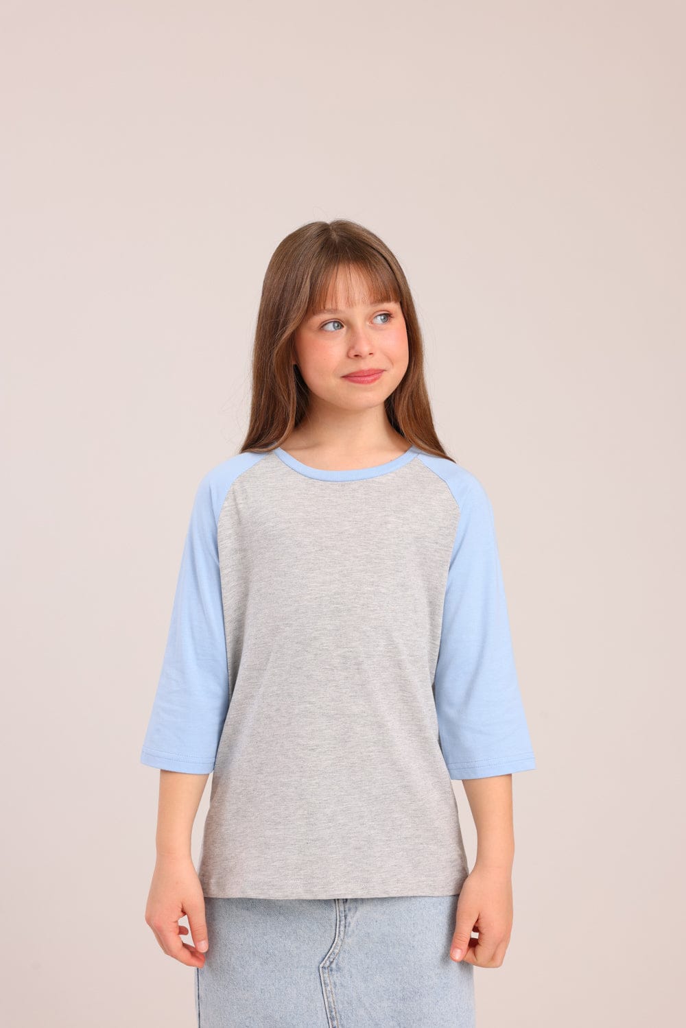 FOX בנות חולצה קצרה חולצת בייסיק 3/4 רגלן חולצת בייסיק 3/4 רגלן