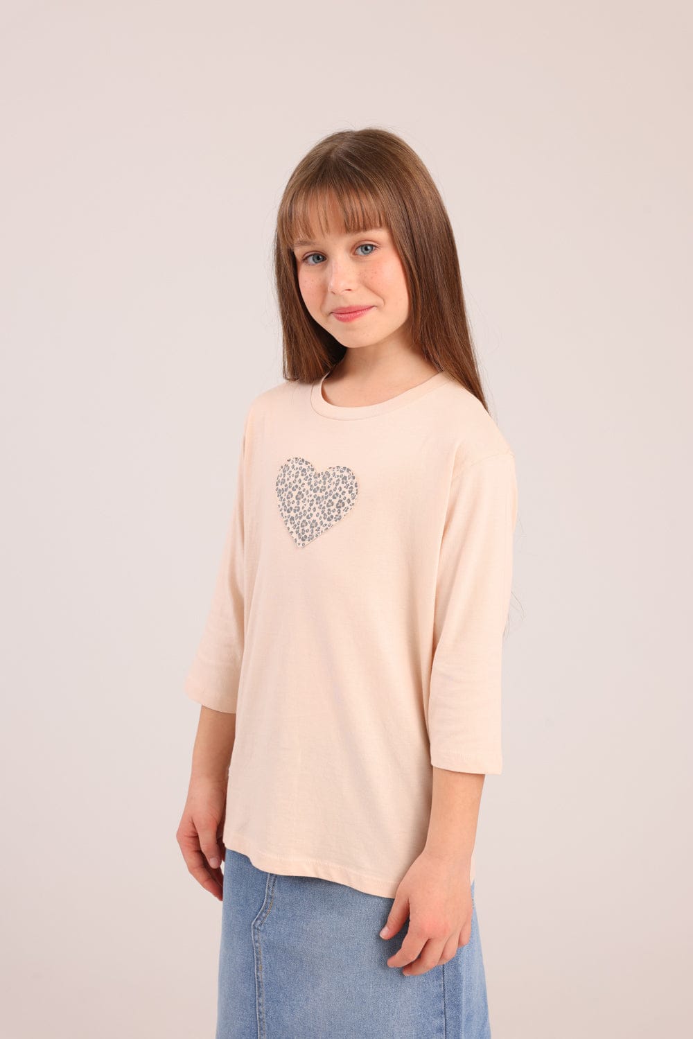 FOX בנות חולצה קצרה חולצה 3/4 עם הדפס חולצה 3/4 עם הדפס