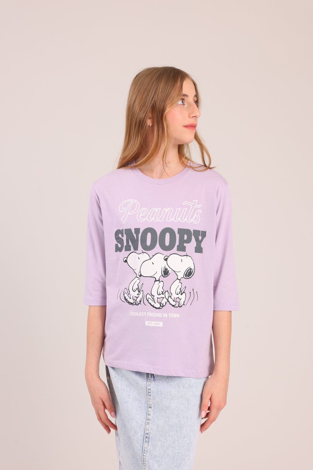 FOX בנות חולצה קצרה חולצה 3/4 ממותגת סנופי חולצה 3/4 ממותגת סנופי