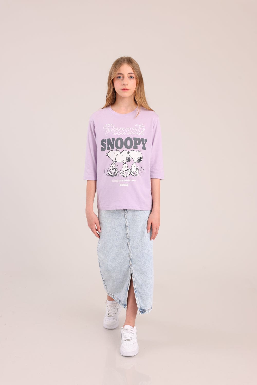 FOX בנות חולצה קצרה חולצה 3/4 ממותגת סנופי חולצה 3/4 ממותגת סנופי