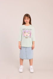 FOX בנות חולצה קצרה חולצה 3/4 עם הדפס חולצה 3/4 עם הדפס