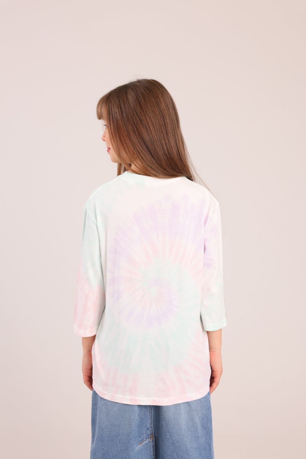 FOX בנות חולצה קצרה חולצה עם טאי דאי חולצה עם טאי דאי