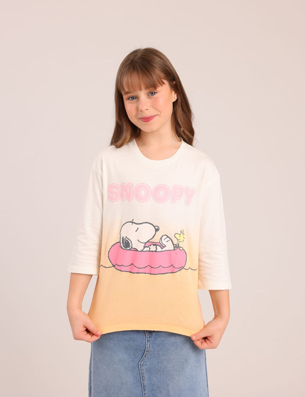 FOX בנות חולצה קצרה חולצה ממותגת סנופי חולצה ממותגת סנופי