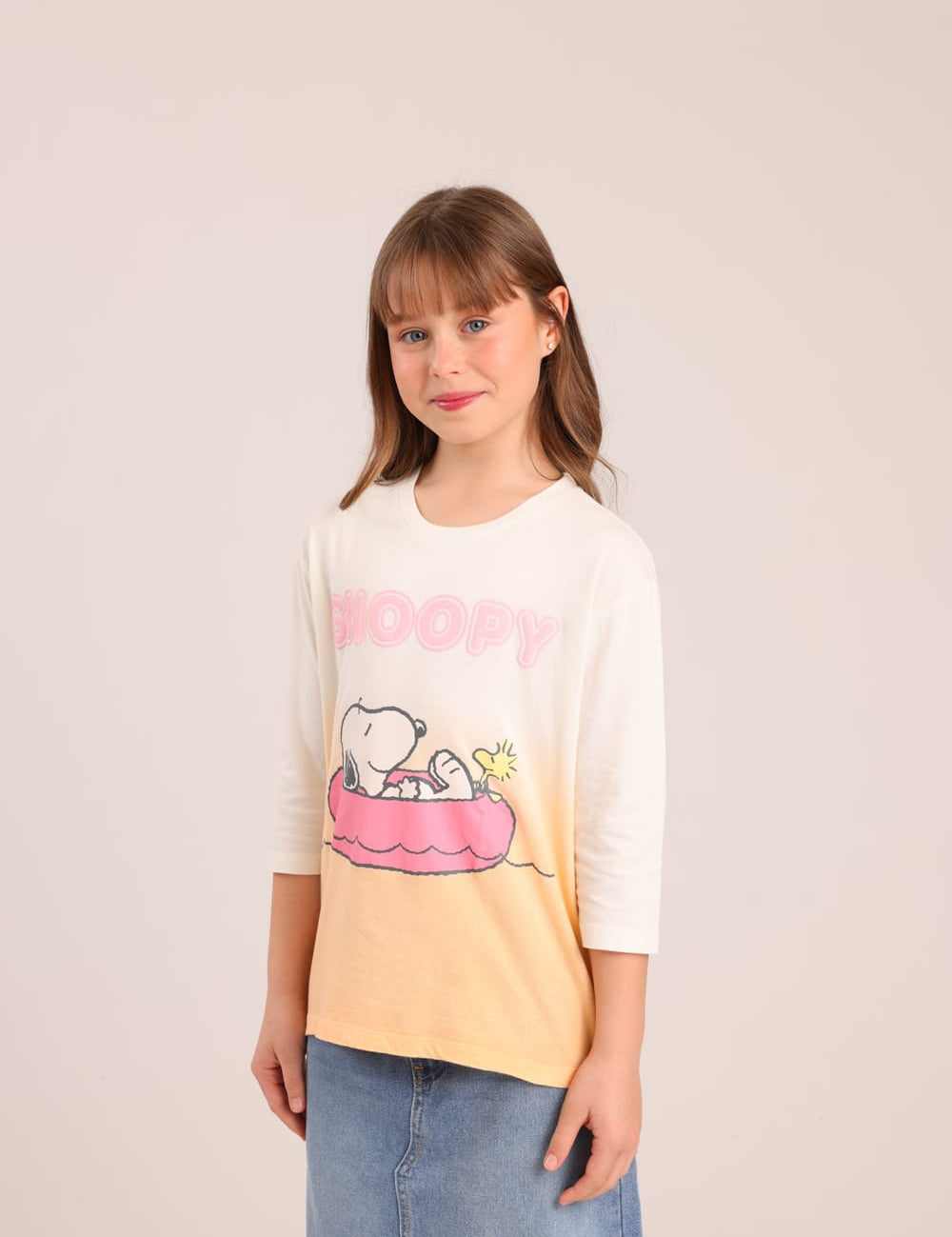 FOX בנות חולצה קצרה חולצה ממותגת סנופי חולצה ממותגת סנופי