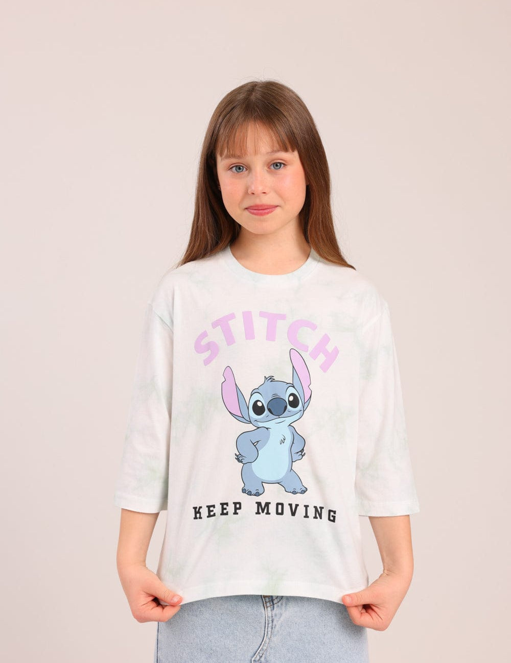 FOX בנות חולצה קצרה חולצה ממותגת סטיץ' דיסני חולצה ממותגת סטיץ' דיסני