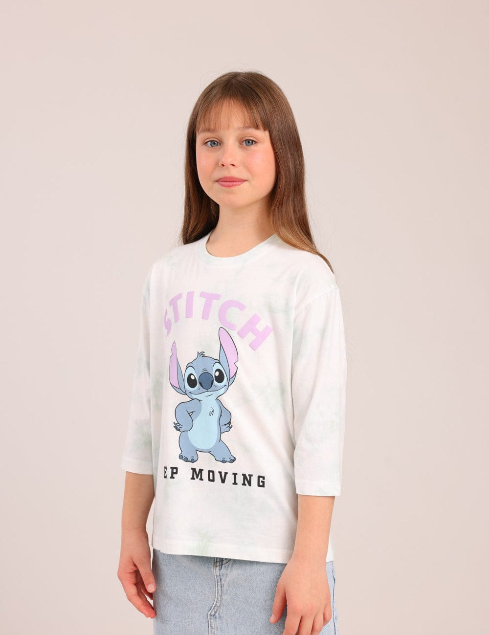 FOX בנות חולצה קצרה חולצה ממותגת סטיץ' דיסני חולצה ממותגת סטיץ' דיסני