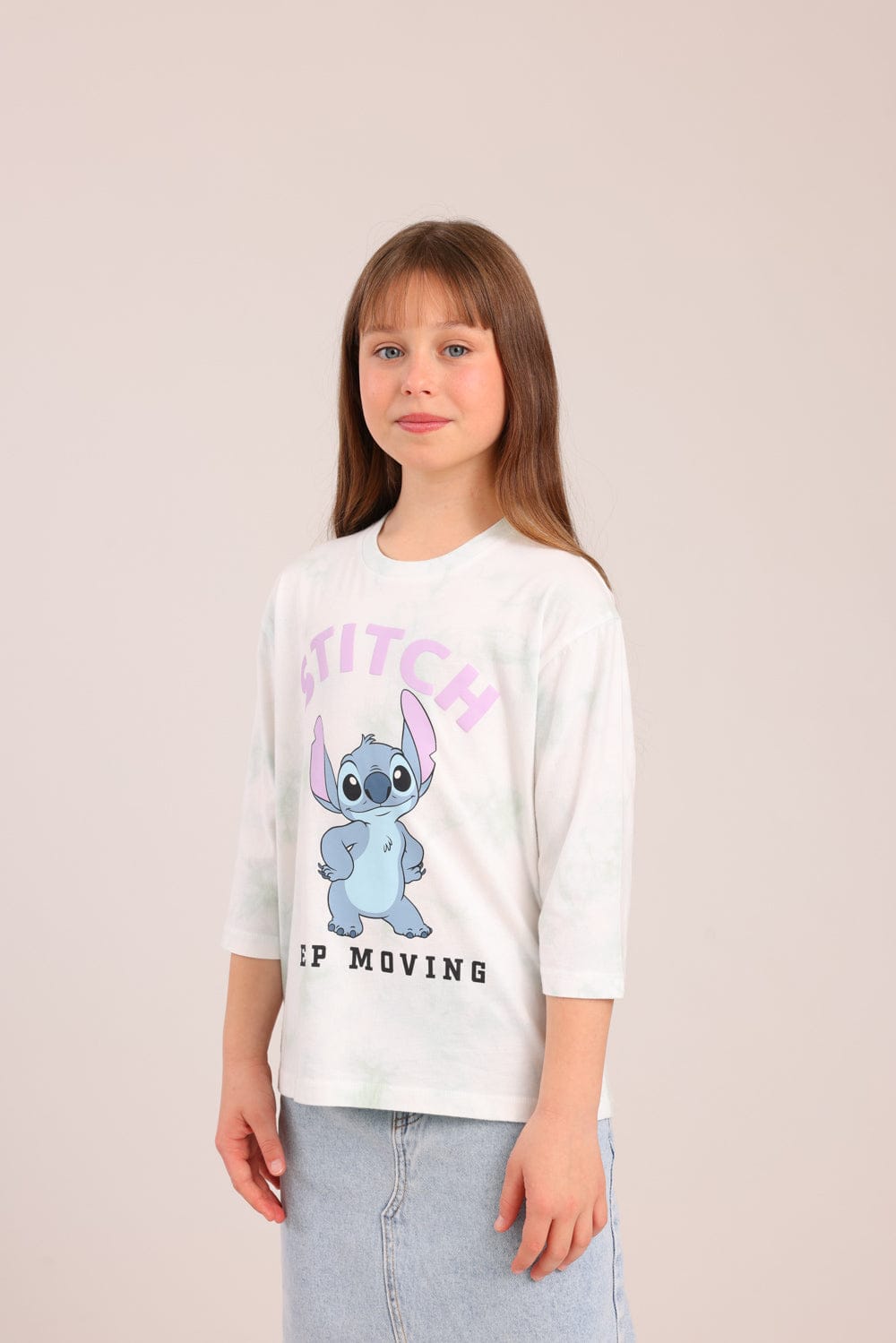 FOX בנות חולצה קצרה חולצה ממותגת סטיץ' דיסני חולצה ממותגת סטיץ' דיסני