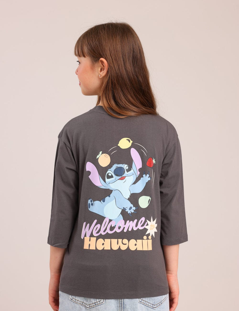 FOX בנות חולצה קצרה חולצה ממותגת סטיץ' דיסני חולצה ממותגת סטיץ' דיסני