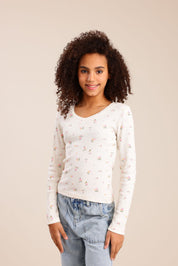 FOX בנות חולצה חולצה עם הדפס חולצה עם הדפס