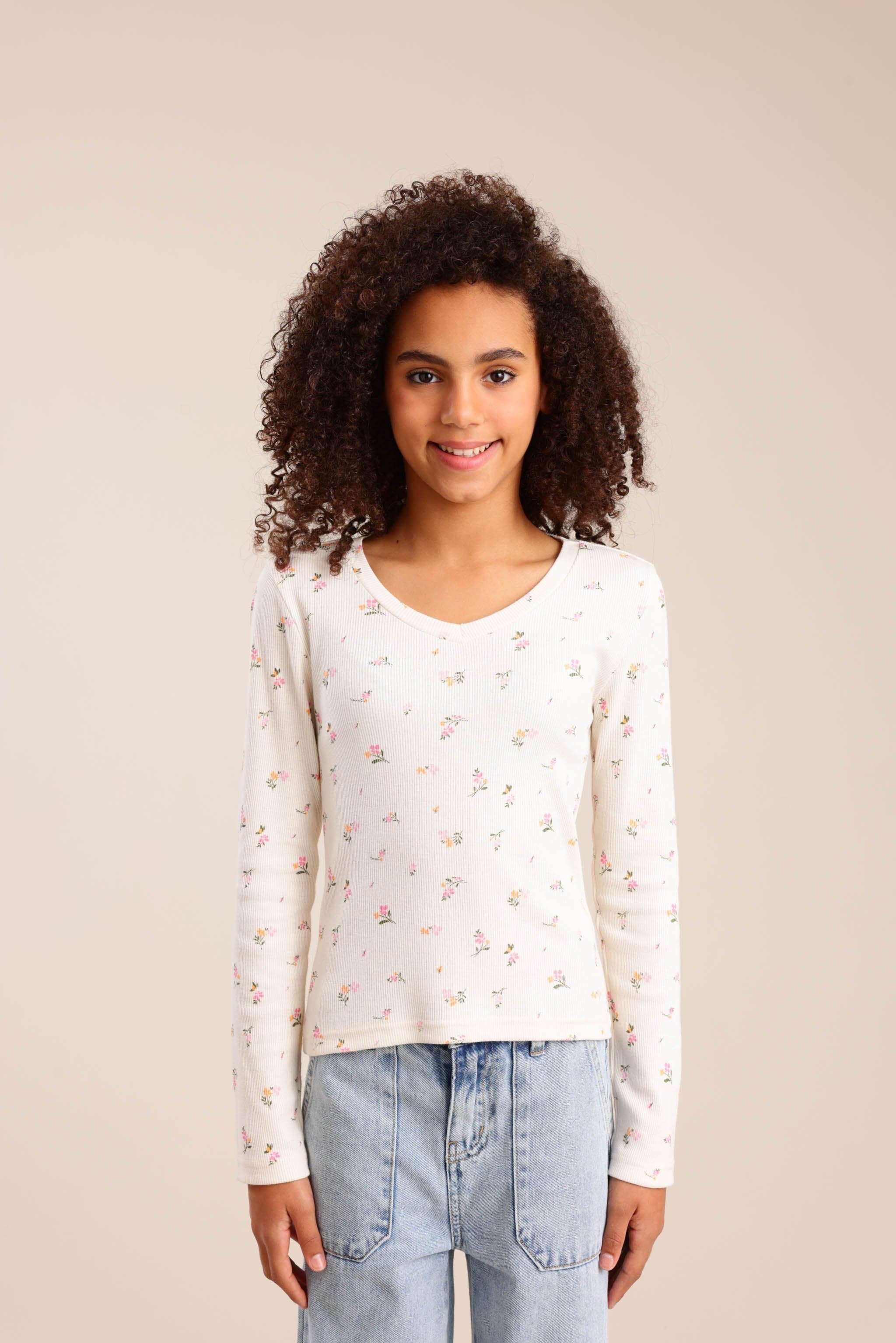 FOX בנות חולצה חולצה עם הדפס חולצה עם הדפס