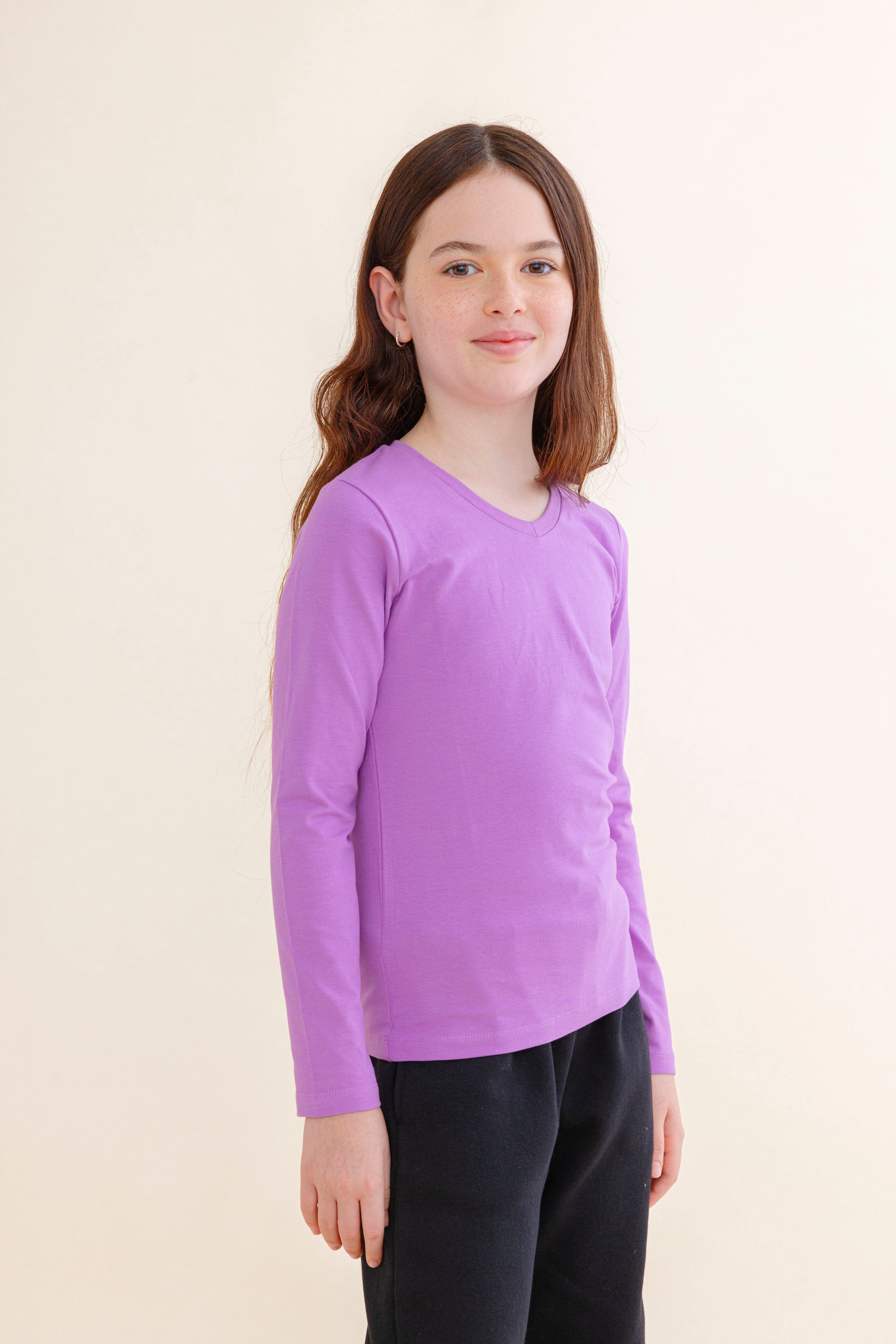 FOX בנות חולצה חולצת בייסיק V לייקרה FOX | חולצת בייסיק V לייקרה | קנה עכשיו