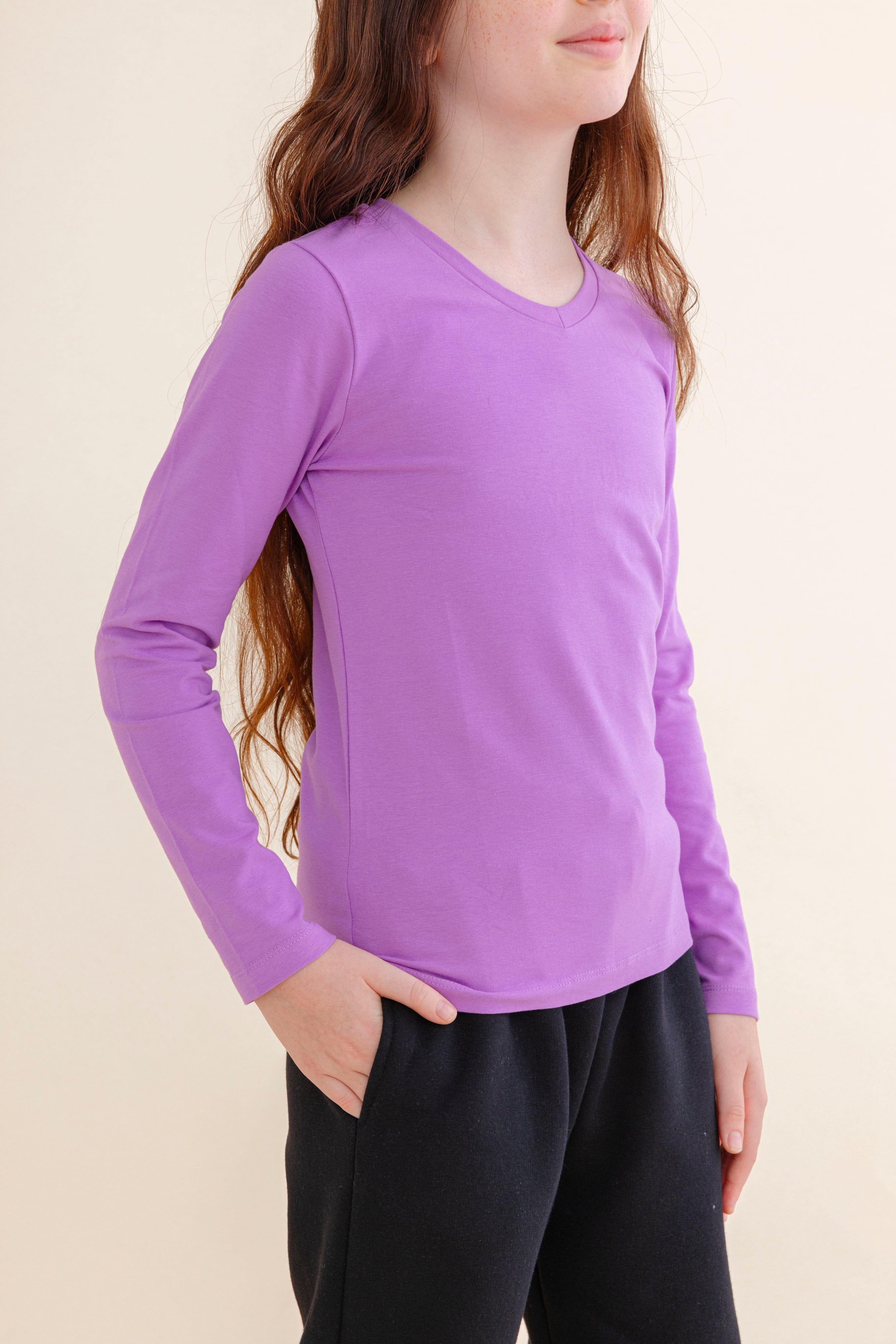 FOX בנות חולצה חולצת בייסיק V לייקרה FOX | חולצת בייסיק V לייקרה | קנה עכשיו