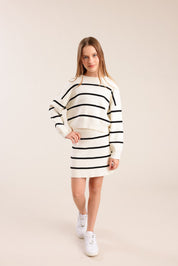 FOX בנות סריגים סריג פסים סריג פסים