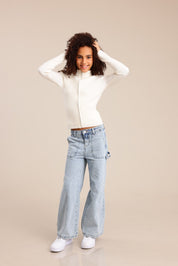 FOX בנות סריגים סריג קרדיגן סריג קרדיגן