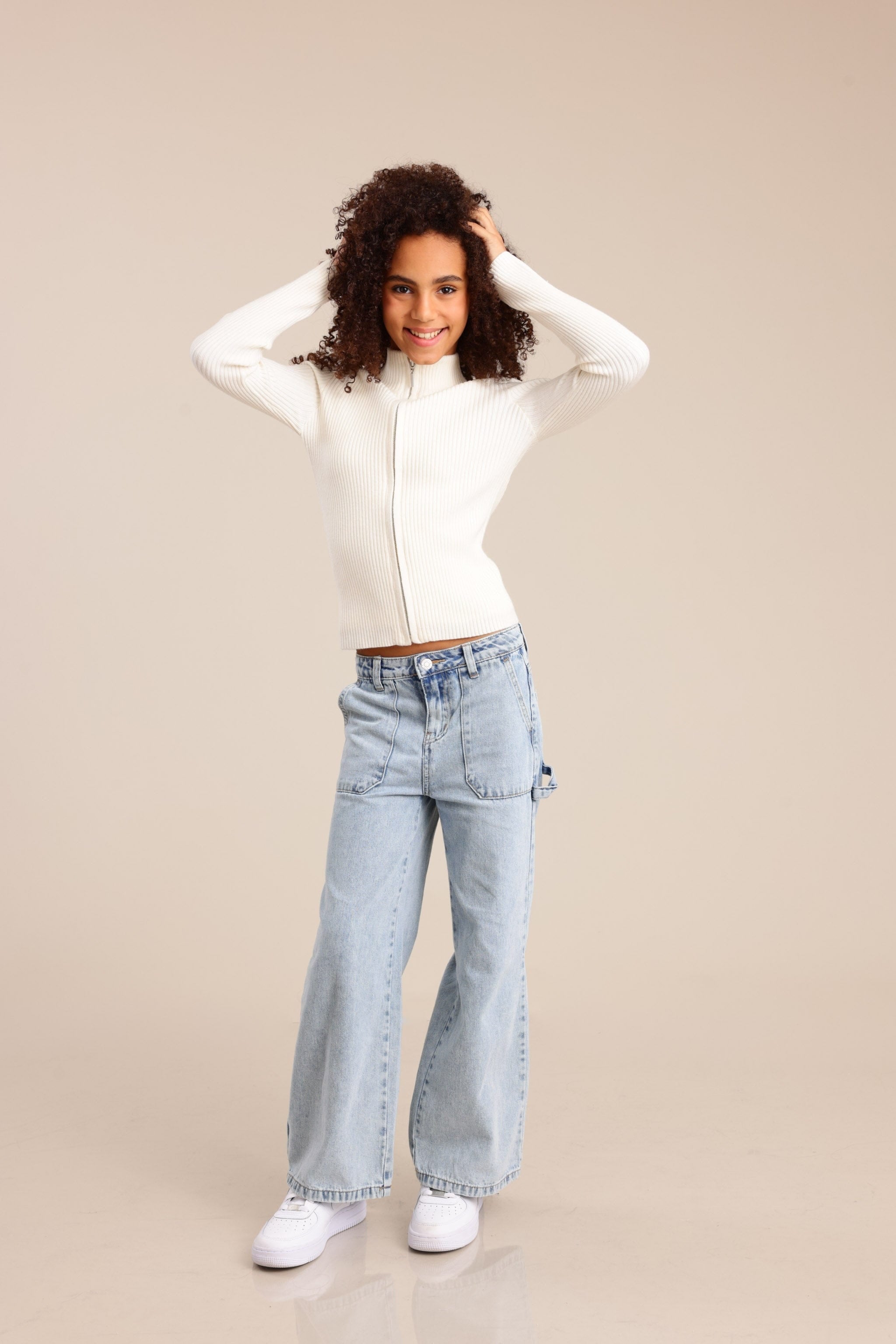 FOX בנות סריגים סריג קרדיגן סריג קרדיגן