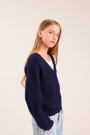 FOX בנות סריגים סריג קרדיגן סריג קרדיגן