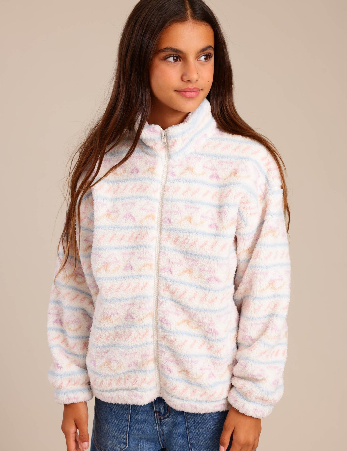 FOX בנות אחר פליז שרלניג עם הדפס פליז שרלניג עם הדפס