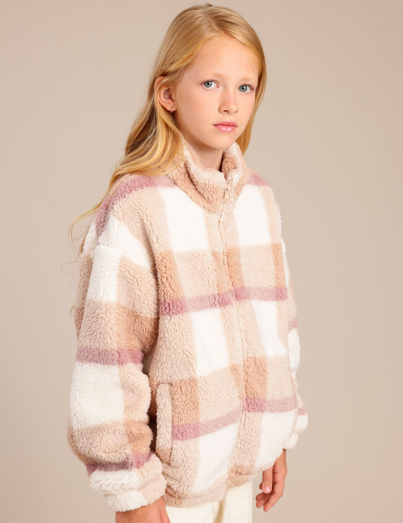 FOX בנות קרדיגן שרלינג עם הדפס משובץ MINIME שרלינג עם הדפס משובץ MINIME