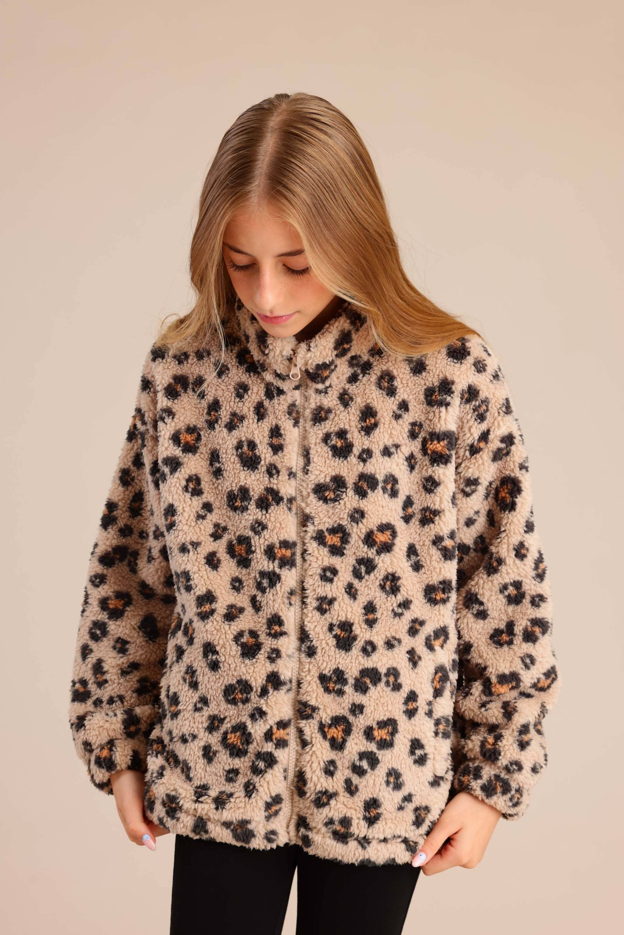 FOX בנות קרדיגן קרדיגן עם הדפס מנומר קרדיגן עם הדפס מנומר