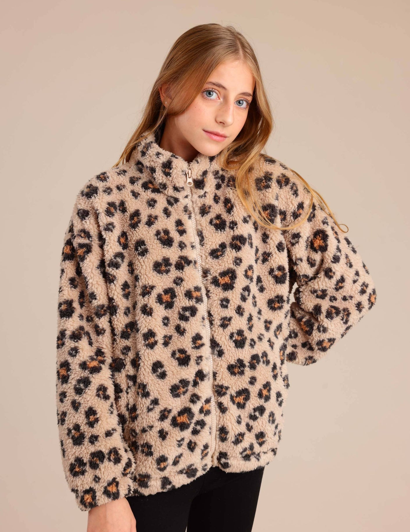 FOX בנות קרדיגן קרדיגן עם הדפס מנומר קרדיגן עם הדפס מנומר