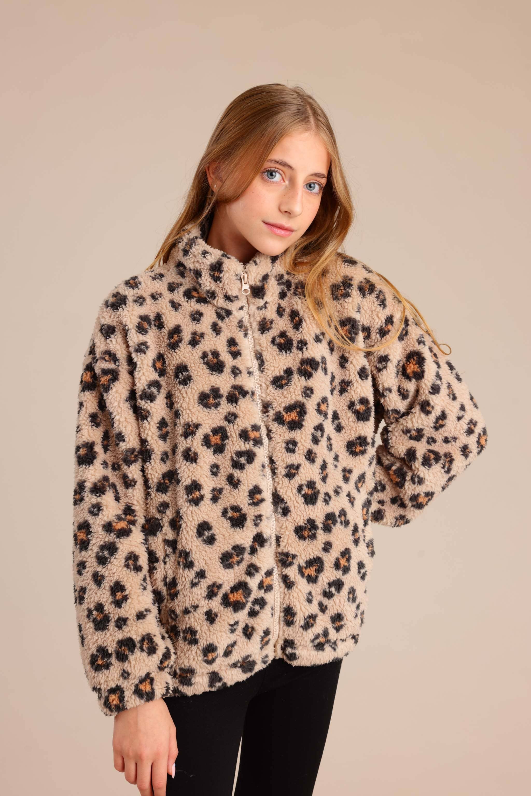 FOX בנות קרדיגן קרדיגן עם הדפס מנומר קרדיגן עם הדפס מנומר