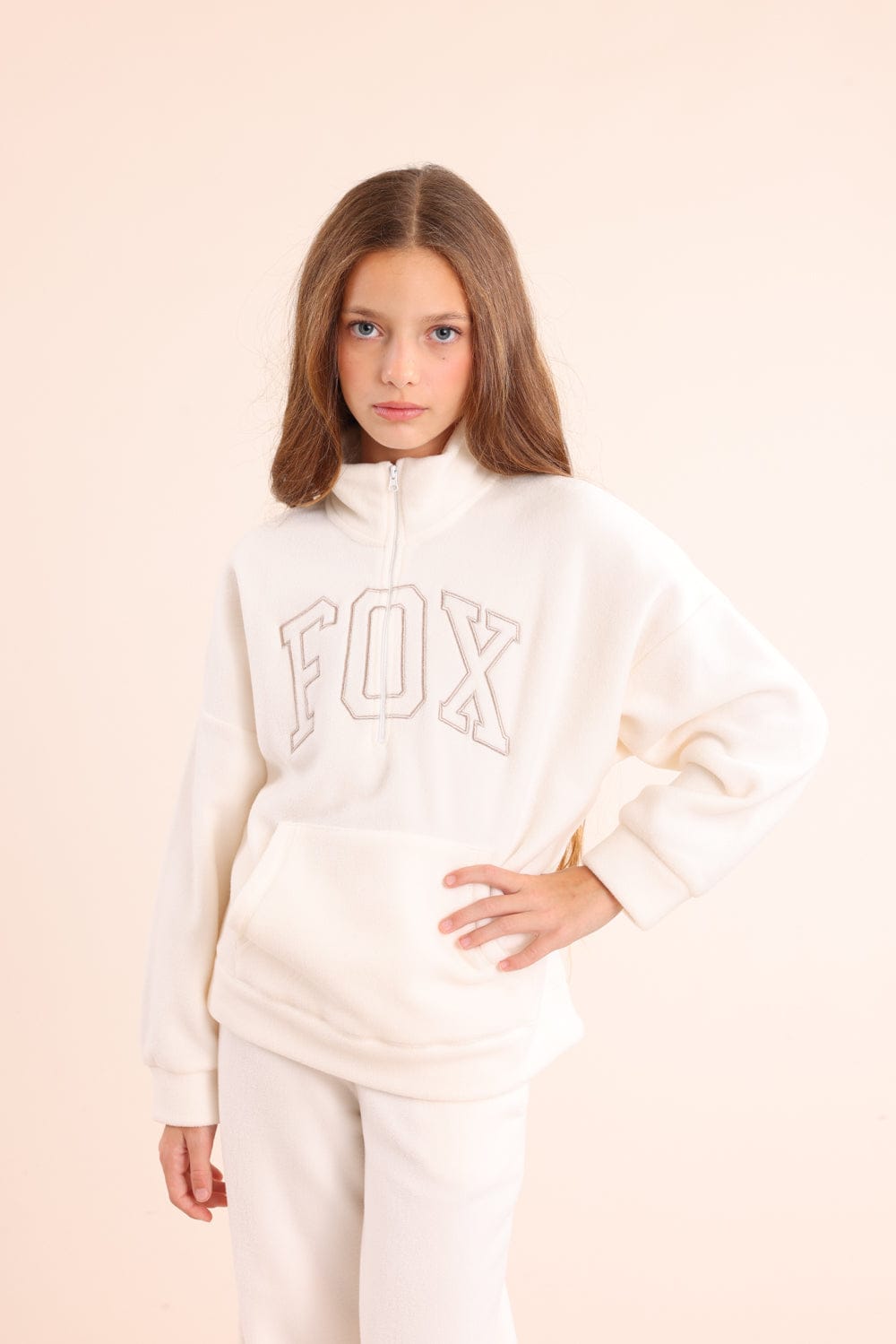 FOX בנות פליזים פליז פוקס חצי רוכסן פליז פוקס חצי רוכסן