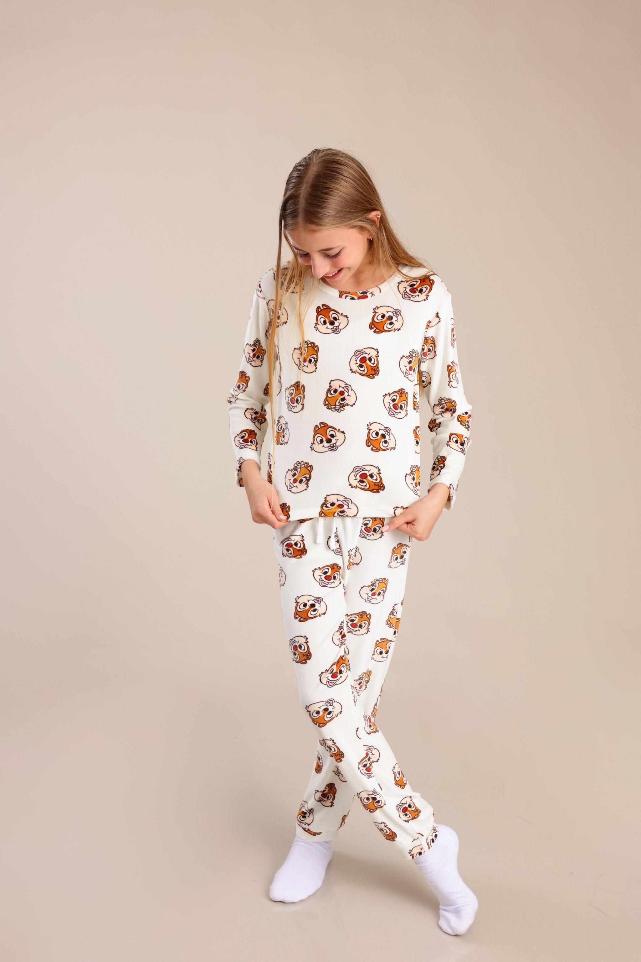 FOX בנות אחר פיג'מה קטיפה ממותגת דיסני פיג'מה קטיפה ממותגת דיסני