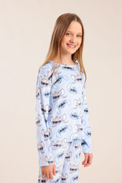 FOX בנות אחר פיג'מה קטיפה ממותגת סטיץ' פיג'מה קטיפה ממותגת סטיץ'