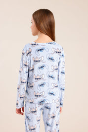 FOX בנות אחר פיג'מה קטיפה ממותגת סטיץ' פיג'מה קטיפה ממותגת סטיץ'